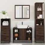 vidaXL Ensemble de meubles de salle de bain 4 Pièces chêne marron