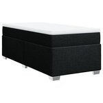 vidaXL Sommier à lattes de lit avec matelas Noir 100x200 cm Tissu