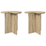 vidaXL Table d'appoint 2 pièces Chêne Sonoma Ø 39 x 38 cm