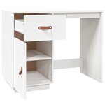 vidaXL Bureau Blanc 95x50x75 cm Bois massif de pin