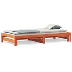 vidaXL Lit de jour et lit gigogne sans matelas cire marron 80x200 cm