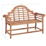 Vidaxl banc de jardin 136x63x102 cm teck solide