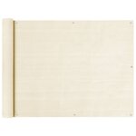 vidaXL Écran de balcon Crème 90x600 cm PEHD
