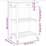 vidaXL Chariot de cuisine MONZA 60x40x88 5 cm bois massif de pin