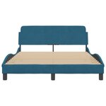vidaXL Cadre de lit avec tête de lit Dover bleu 140x190cm velours