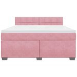 vidaXL Sommier à lattes de lit avec matelas Rose 180x200 cm Velours
