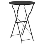 vidaXL Table bistrot Anthracite Ø 50 x 71 cm Acier revêtu de poudre