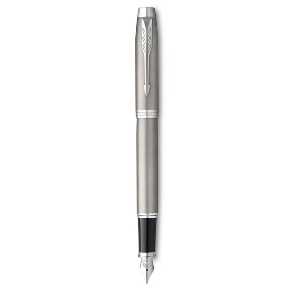 PARKER IM ESSENTIEL Stylo plume  Acier  Plume moyenne  encre bleue  Coffret cadeau