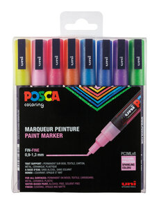 Marqueurs Posca PC3M Pointe conique fine Pailleté 8 pièces