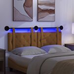 vidaXL Tête de lit suspendue Avec lumière LED Marron Velours