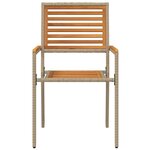 vidaXL Chaises empilables de jardin 2 pc Marron et beige