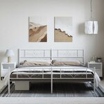 vidaXL Cadre de lit métal sans matelas et pied de lit blanc 183x213 cm