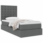 vidaXL Lit avec rangement et matelas Gris foncé 100 x 200 cm Polyester