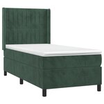 vidaXL Sommier à lattes de lit matelas LED Vert foncé 90x200cm Velours