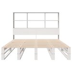 vidaXL Lit bibliothèque sans matelas blanc 160x200 cm bois massif