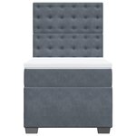 vidaXL Sommier à lattes de lit et matelas Gris foncé 90x200 cm Velours