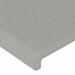 vidaXL Tête de lit à LED Gris clair 163x16x118/128 cm Tissu