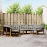 vidaXL Ensemble de canapés d'extérieur 6 Pièces Gris Naturel et Clair
