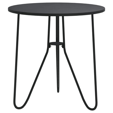 vidaXL Table à thé Noir 48 cm MDF et fer