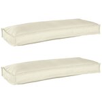 vidaXL Set de coussins de palette 2 Pièces Crème 100 x 40 x 8 cm