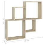 vidaXL Étagère murale cube Chêne sonoma 80x15x78 5cm Bois d’ingénierie