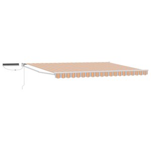 vidaXL Auvent rétractable électrique Gris Orange Blanc 4 5 × 3 m