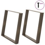 vidaXL Pieds de table à manger en forme de U  2 pièces  acier naturel  90 x (72-73) cm