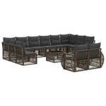 vidaXL Ensemble de canapé de jardin 13 Pièces Gris et Gris foncé