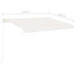 vidaXL Auvent automatique avec capteur de vent et LED 350x250 cm Crème