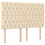vidaXL Sommier à lattes de lit avec matelas Crème 140x190 cm Tissu