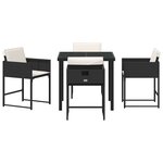 vidaXL Ensemble de salle à manger pour jardin 5 Pièces Noir Poly rotin