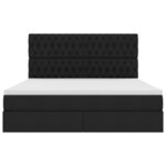 vidaXL Lit avec rangement et LED avec LED Noir 160 x 200 cm Polyester