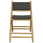 vidaXL Ensemble de bistro pliante 3 Pièces et coussins gris foncé bambou