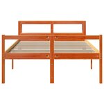 vidaXL Cadre de lit et tête de lit sans matelas cire marron 120x200 cm