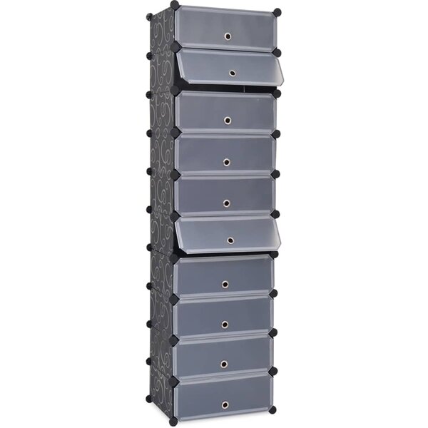 vidaXL Armoire à chaussures avec 10 compartiments Noir