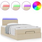 vidaXL Cadre de lit ottoman avec matelas crème 120x200cm tissu