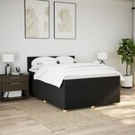 vidaXL Sommier à lattes de lit avec matelas Noir 160x200 cm Tissu