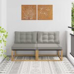 vidaXL Sofa de milieu extérieur Bois d'acacia massif et Textilène