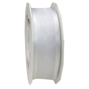 Organza marseille 25-m-rouleau 40 mm laitonné blanc