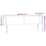 vidaXL Tête de lit avec oreilles Crème 183x23x78/88 cm Tissu