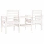vidaXL Banc de jardin avec table 2 places blanc bois massif de pin
