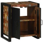 vidaXL Cabinet pour lavabo Marron Bois massif de récupération