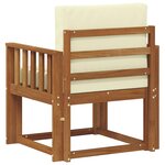 vidaXL Canapé d’extérieur Bois d'acacia massif et polyester Naturel