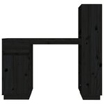 vidaXL Bureau Noir 110x53x117 cm Bois massif de pin
