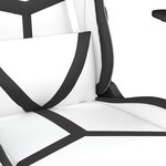 vidaXL Chaise de jeu avec repose-pied Blanc et noir Similicuir
