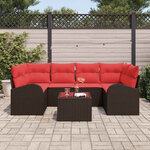 vidaXL Ensemble de canapé de jardin Marron 55 x 55 x 37 cm polyrotin
