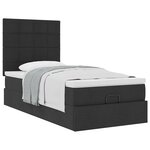 vidaXL Cadre de lit ottoman avec matelas noir 80x200 cm tissu