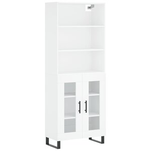 vidaXL Buffet haut Blanc 69 5x34x180 cm Bois d'ingénierie