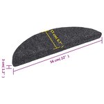 vidaXL Tapis autoadhésifs de marches 10 Pièces Gris foncé 56x17x3 cm