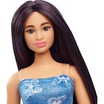 Mattel HYT84 - Barbie - Poupée Fashionistas aux cheveux violets